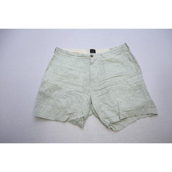 J Crew Marlin Hawaiian 100% Linen Shorts Casual Striped 7" INS Mens Sz 35 - Picture 1 of 5